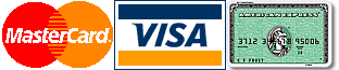 We Accept Visa, Master Card, Discover,  Pay Pal