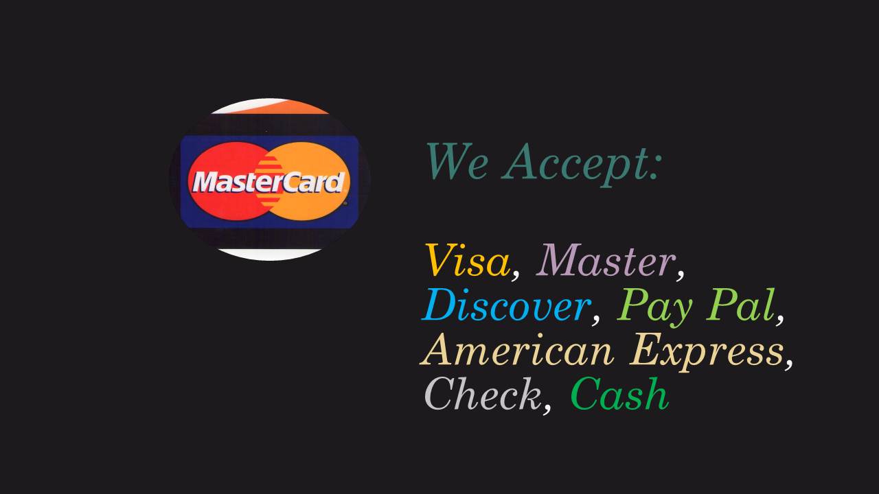 We accept Credit Cards